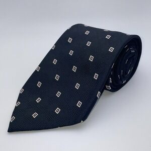 Polo Ralph Lauren Geometric Tie 100% Silk‎ Made in USA 57" x 4" Black Diamonds